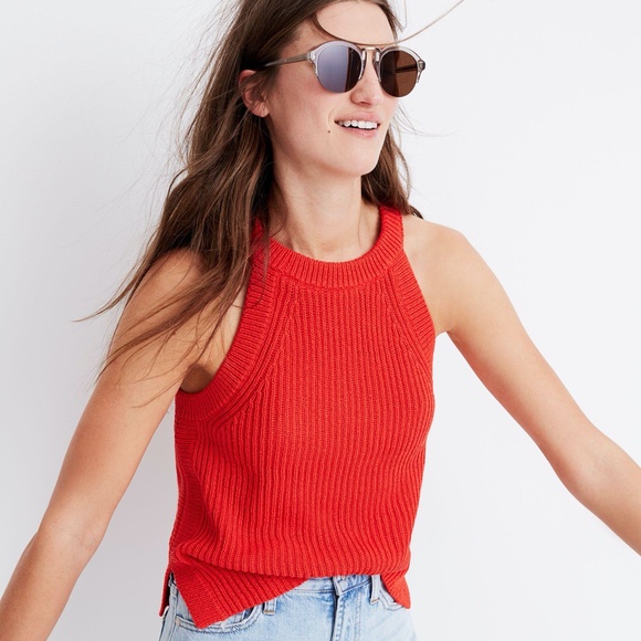 Madewell Tops - MADEWELL red sweater tank size S